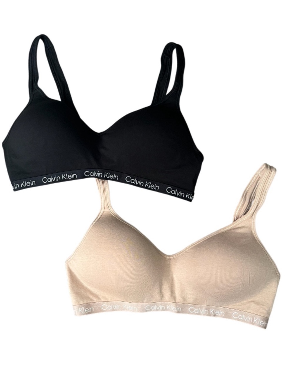 Calvin Klein Wirefree Bra 2 Pack Cotton Modal Blend Black and Cedar Size Large